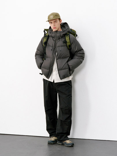 714street轻盈户外90白鸭绒羽绒服男2025冬季保暖三防连帽厚外套