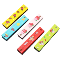 Enfants Woody Harmonica 16 Holes Kindergarten Elementary School Students Beginners Percussion Instruments Creative Gift Mouth Organ Toys