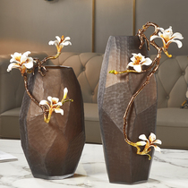 Enamel vase ornaments Light luxury living room flower arrangement Home European dining table TV cabinet Study soft decoration