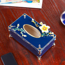 Creative enamel color tissue box Household coffee table Bedside desktop pumping paper box Living room light luxury home decoration ornaments