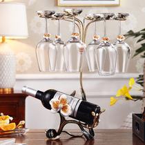 Enamel color red wine rack ornaments Household wine cabinet decorations Modern wine cabinet furnishings Exquisite European wine rack bottles upside down