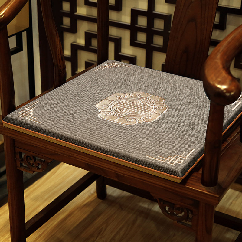 Chinese style red wood chair cushion fart cushion new Chinese style chair solid wood furniture sofa seat cushion official hat chair tea chair cushion