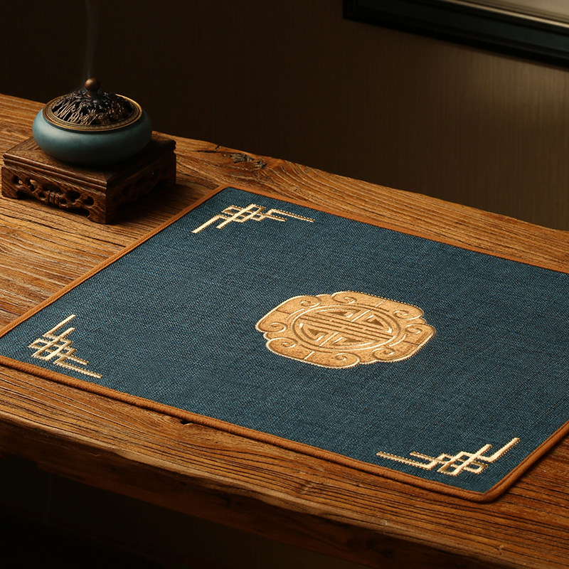 New Chinese embroidered dining table disc mat cloth art home vase cushions Ashtray Mat tea mat Mat Table Light Cup Mat Anti Slip