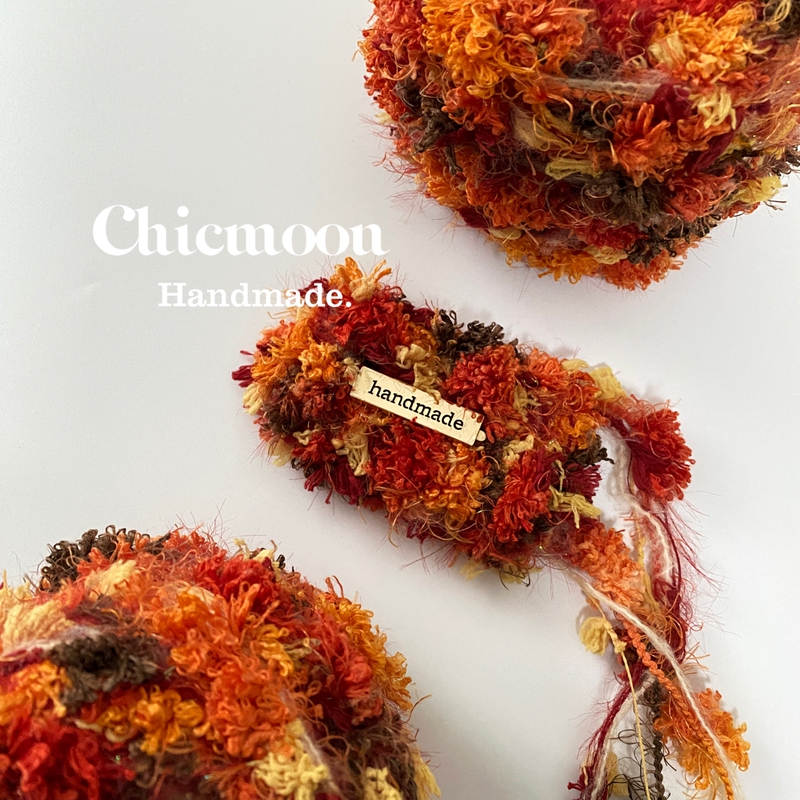 【Chicmoon】Sunset Gold | DIY Specialty Hand-Mixed Yarn for Knitting Bags, Hair Ties, Card Holders, and Thread Materials
