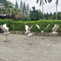 Outdoor Stainless Steel Mirror Head Bird Casting Creatine Effect Sales House Water View Courtyard Decoration Floor Sculpture Small
