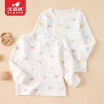 Newborn clothes and monk clothing spring and autumn cotton underwear newborn baby bottoming underwear baby open buckle top