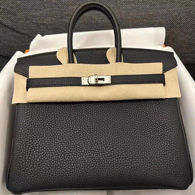 Purely Handmade Wax Thread 2026 New Model Lychee Pattern Platinum Bag Togo Kelly Bag Women's Shoulder Handbag Large Capacity Bag