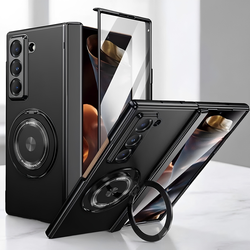Suitable for Samsung Z Fold 8 Ultra Phone Case, High-End Magnetic W26 Heart of the World Rotating Stand, Foldable 7/6 Aluminum Alloy Case with Integrated Film, W25 with Central Axis Hinge, Full-Body Anti-Drop Protective Cover