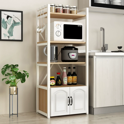 Кухонный приют падает на пол многослойный шкаф для хранения перфрома Микроволновая печь Многофункциональная стойка для хранения хранения