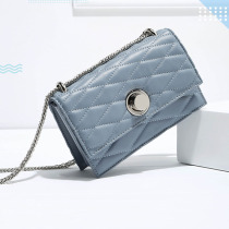  Ji Shizhe leather bag female 2020 summer ins double-chain messenger bag lingge chain bag small square bag
