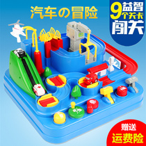 Suspension Bridge Kids Boys Parking Lot Take-off and Landing Pay Pole Toy Multi-Storey Little Train Car Building Track Puzzle