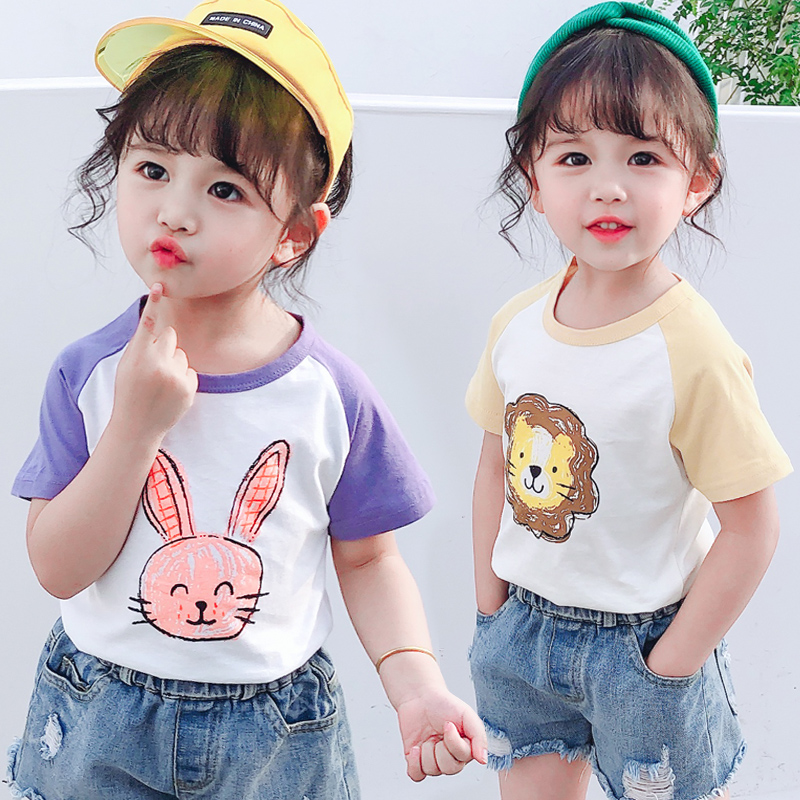 女童短袖t恤2020年夏季新款韩版儿童纯棉童装小女孩宝宝白色半袖3