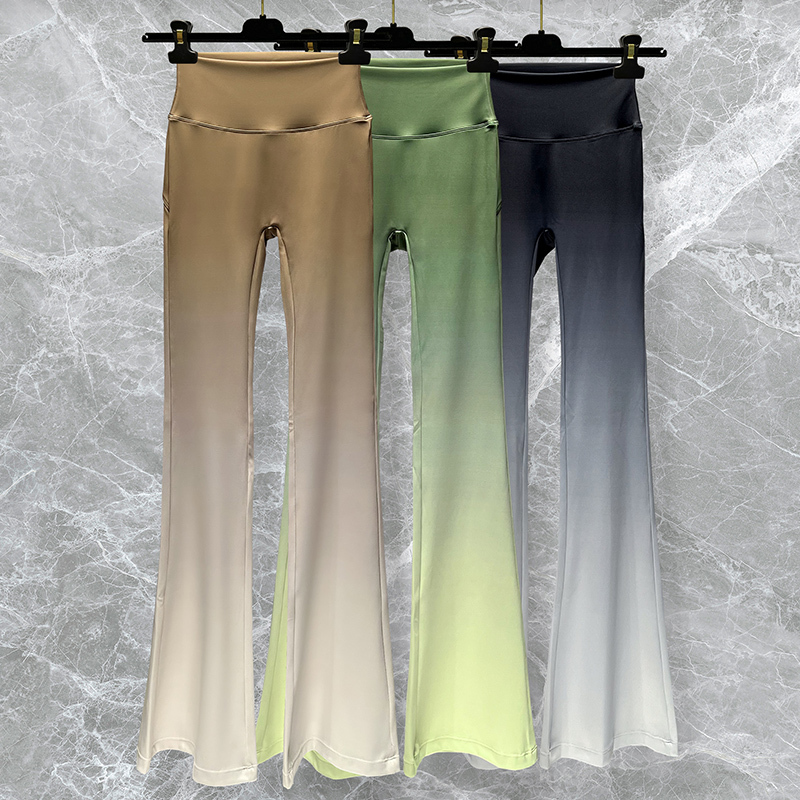 Gradient Yoga Pants for Women, Fashionable, Tight-Fitting, Quick-Drying, High-Waisted, Elastic, Butt-Lifting, Flared Pants, High-End Sports Fitness Pants