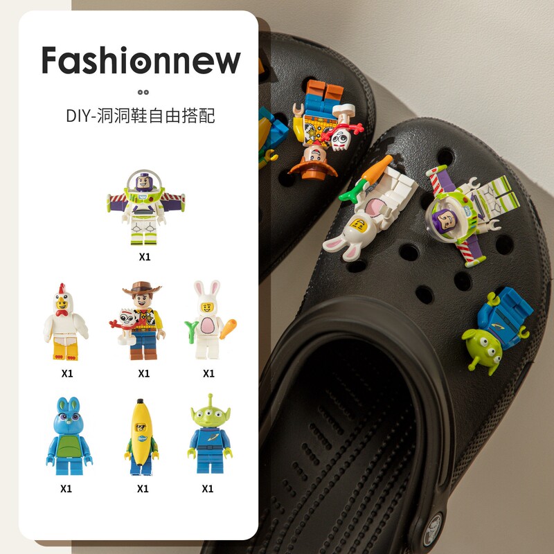 Buzz Lightyear Building Block Shoe Charms Crocs Accessories High-End Cartoon Detachable Shoe Decorations Crocs Decorations