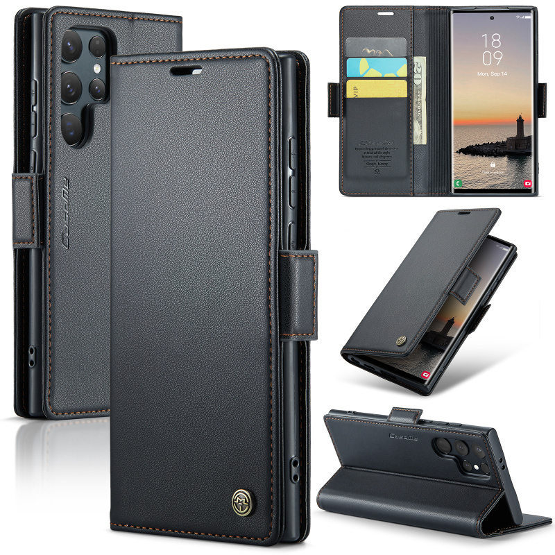 Suitable for S26 Samsung S24 Ultra Phone Case S25 Leather Case S22 Flip Cover S23Fe New Model S21+ Card Slot S20 Anti-Drop A53 Full Coverage A55 Soft 17 Case A71 Wallet A54 Men's A33 Case A56