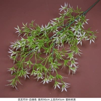 Флуоресцентный зеленый бамбук листья белого зеленого