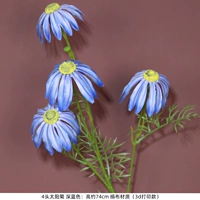 Светло-желтый 4-годольный солнце-хризантема-дарк синий