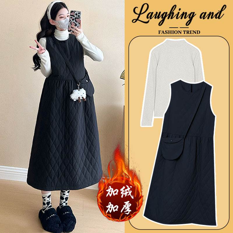Maternity Dress for Autumn and Winter, Petite Long Cotton Coat, Winter Warm and Thickened, High-End Style Dress for Pregnant Women Maternity Dress for Autumn and Winter, Petite Long Cotton Coat, Winter Warm and Thickened, High-End Style Dress for Pregnant Women