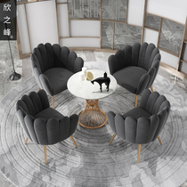 Sales office Negotiation table and chair Modern light luxury Nordic negotiation reception Marble small round table a table and four chairs combination