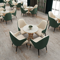 Sales office Negotiation table and chair Modern light luxury Nordic negotiation reception Marble small round table a table and four chairs combination