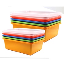 Teaching Aids Color Turnover Box Finishing Box Thickening Finishing Basket No Cover Plastic Containing Box SMALL NUMBER CONTAINING BOX