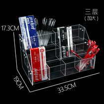 Desktop three-layer supermarket assembly pen disc obliquely inserted containing separating ladder pen holder classification stationery shop transparent pen holder