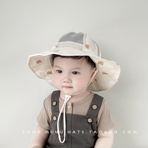 Baby Hat Spring Summer Breathable Mesh Fisherman Hat Baby Cute Little Bear Out of the Big Eave Sun Hat Sunscreen Sunhat