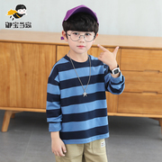 Chàng trai t-shirt dài tay áo mùa xuân và mùa thu 2020 trẻ em nước ngoài chảy mới nhấn áo đáy trong cậu bé áo khoác Hàn Quốc phiên bản lớn của quần áo trẻ em.