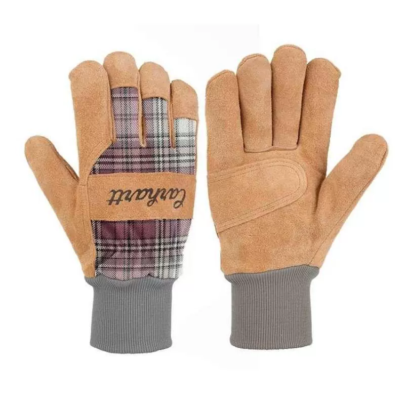 Găng tay Carhartt nữ ngoài trời giải trí ngoài trời logo khâu 5 ngón chống mài mòn để giữ ấm WA696 - Găng tay
