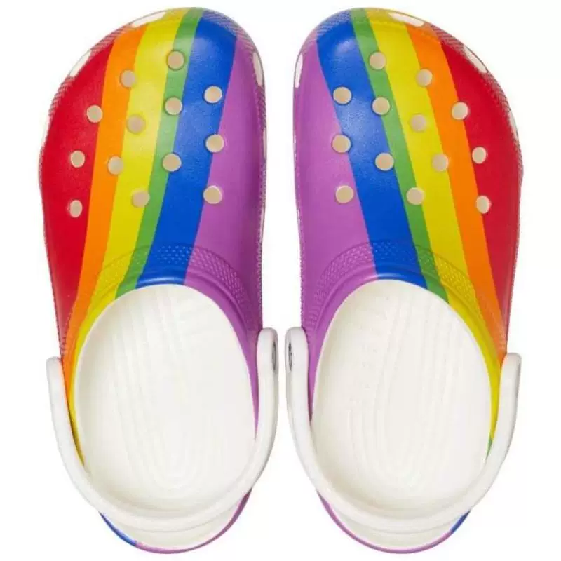 Женские обувь CROCS/ Outdoor hole shoes Rainbow light sandals beach stripes Американская прямая поставка C245S
