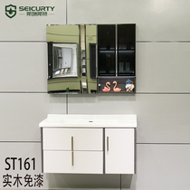 ST 161 Solid wood lacquer - free smart mirror cabinet with 50 wide basin