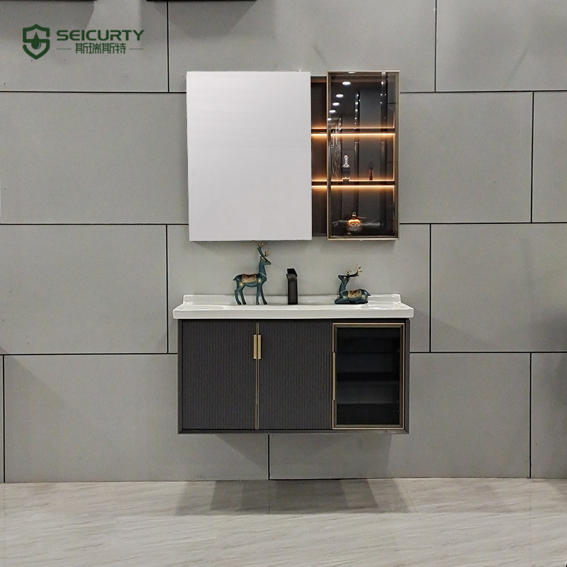 Modern light luxury bathroom cabinet small apartment washbasin dark green washbasin powder room washbasin cabinet combination