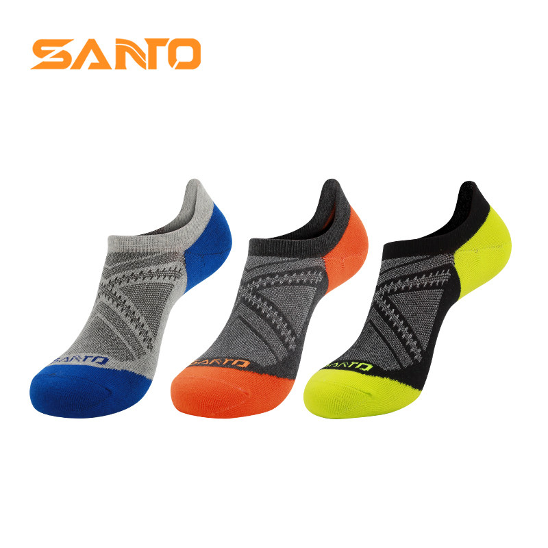 3 pairs of SANTO mountain extension sports socks thin female running socks men's boat socks breathable quick-drying socks summer sweat absorption