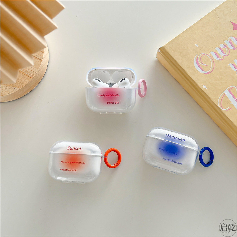 ins asymptotic color fainting airpods protective shell cover 2 generations 3pro applicable apple wireless Bluetooth headphones 23 1 generation silicone transparent Softbox personality creative couple men and women new small crowdwind