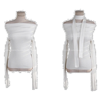 Korean direct mail Sweetglam] Hensley off-shoulder scarf sweater