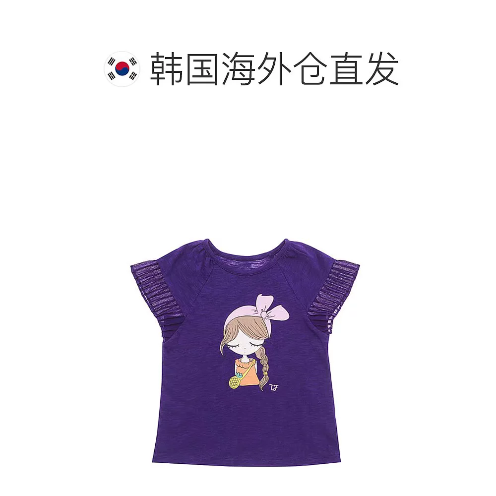 Прямое письмо Кореи [Tiffany] Фиолетовая девушка футболка T -shirt T23KCT060
