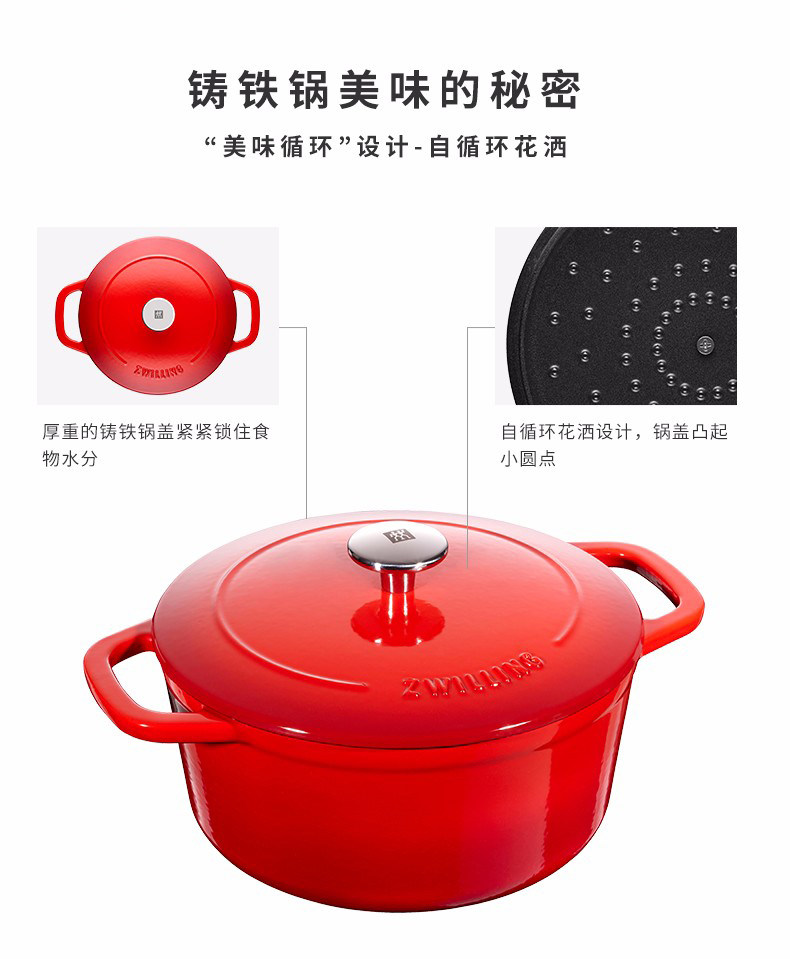 ZWILLING 双立人 珐琅铸铁锅 24cm/4L 图4
