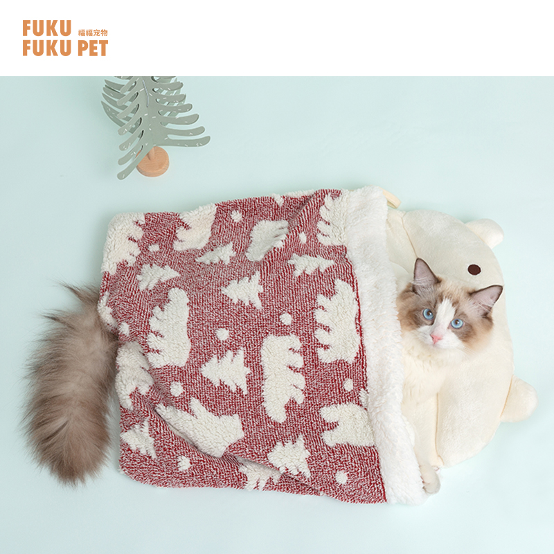 Fun Meow Pet Sleeping Bag Winter Warm Mat Into Young Kitty Dog Universal Comfort Suede Cotton Cowl Cat Sleep