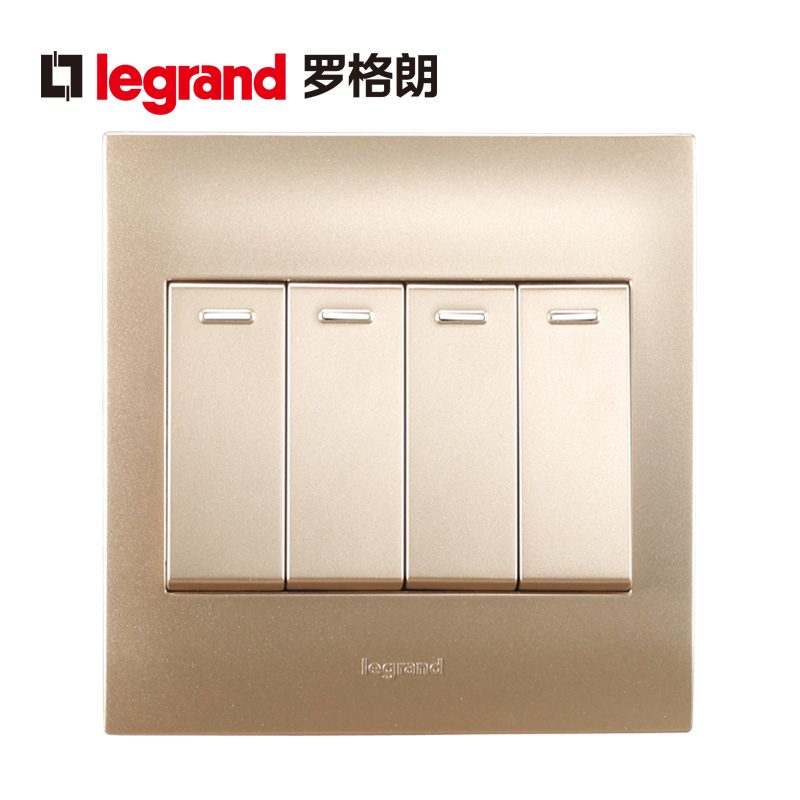 TCL Legrand four-open single-control switch panel Type 86 four-open single-control panel four-position single-control switch socket panel