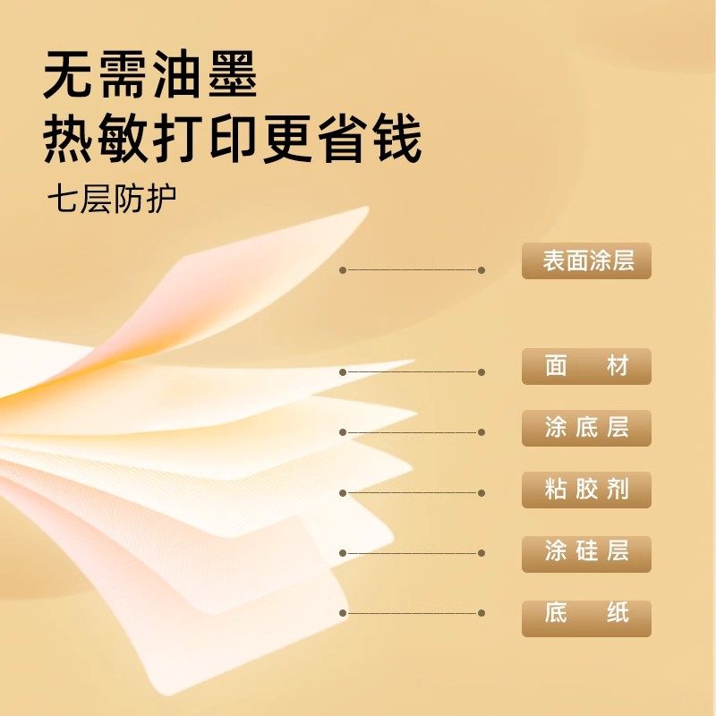 Puku Q1 Four-Proof Thermal Label Paper Small Roll Core Flat Adhesive Printer Label Barcode Paper Waterproof Oil-Proof Tear-Proof Scratch-Proof 20 30 40 50