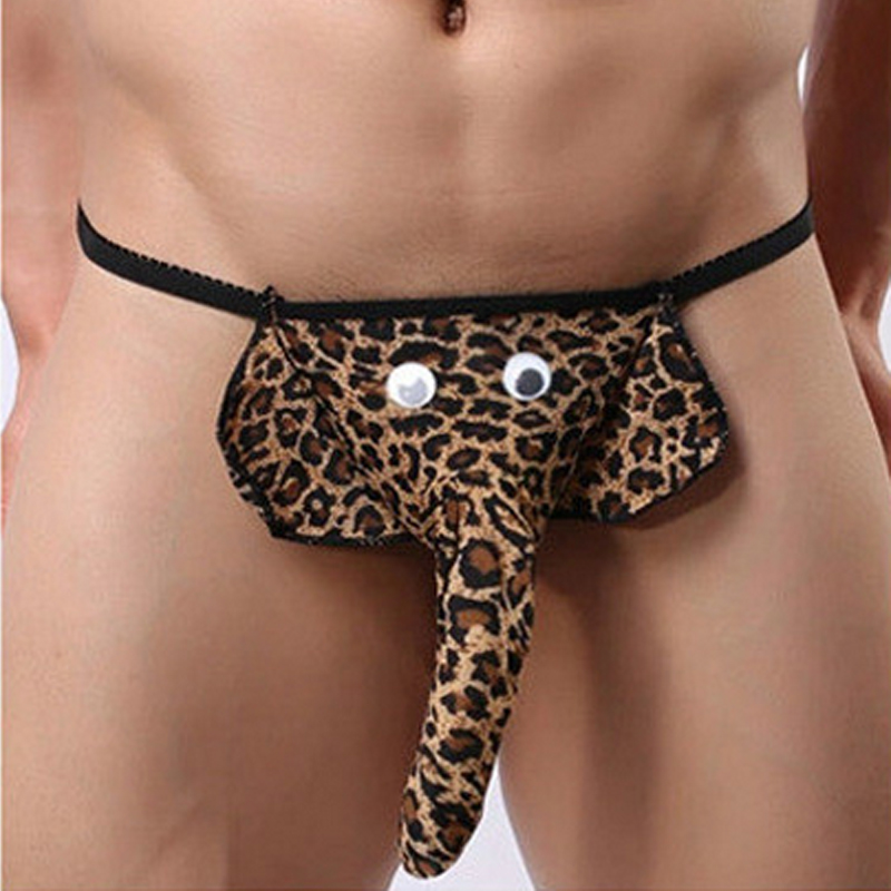 Men's panties elephant nose sexy lingerie leopard print dress passion provocative seduction ga thong flirting erotic lingerie