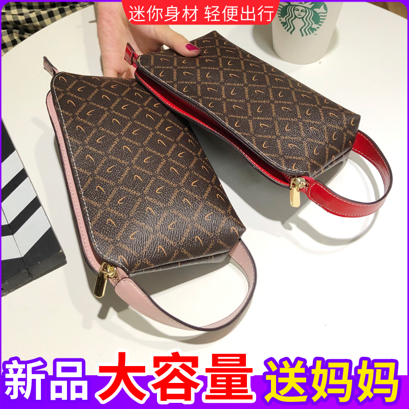 2021 new fashion printed small handbag Joker small bag shoulder bag middle-aged female mother shopping change handbag