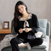 Brand Teach Sansa Sleeping Lady Spring and Autumn Pure Cotton New Long Sleeves Thin fall Home Suits Women