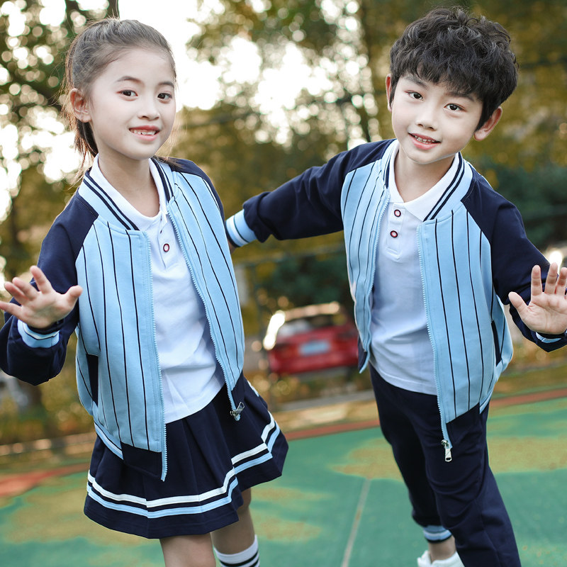 Kindergarten uniform spring and autumn school uniform suit elementary school sports meeting clothing children's class uniform three-piece British style