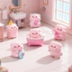 New Cute Bathing Pig Figurine Resin Crafts DIY Desktop Car Stress Relief Ornament