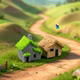 Micro-Landscape Creative Retro Rural Thatched House Ecological Bottle DIY Decoration Accessories Mini Desktop Ornaments