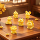 Twelve Zodiac Gold Resin Ornaments Rat Ox Tiger Rabbit Dragon Snake Horse Sheep Monkey Chicken Dog Pig Crafts