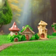 Micro landscape succulent bonsai bonsai forest fantasy small house wooden house street sign landscaping diy decoration ornaments