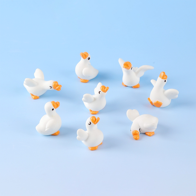 Micro-Landscape Creative Cute and Funny Big White Goose Figurine Gardening DIY Decoration Accessories Car Desktop Small Ornaments