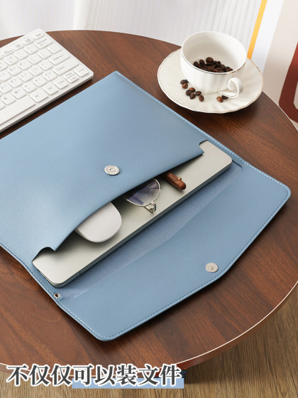 皮质文件袋A4纸档案袋文件夹文件包加厚防水资料按扣商务公文袋办公合同票据收纳手提便携大容量定制可印logo